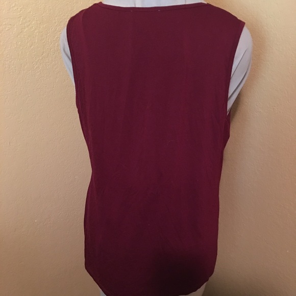 Messic Burgundy Wine Sleeveless Top XL - Picture 3 of 4